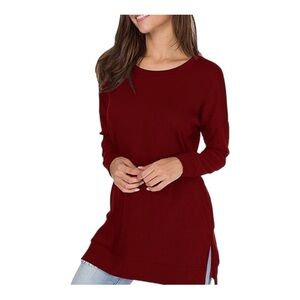 Tunic Side-Slit Long-Sleeve Plus Size 1X Haute Edition